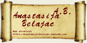 Anastasija Belajac vizit kartica